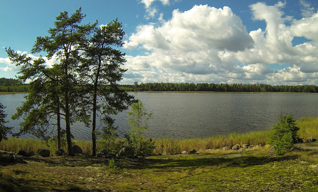 Merimaisema jossa laaja lahti