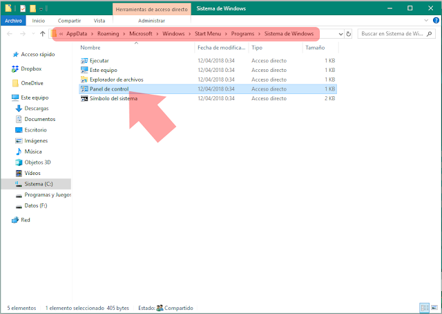 Donde esta el Panel de Control