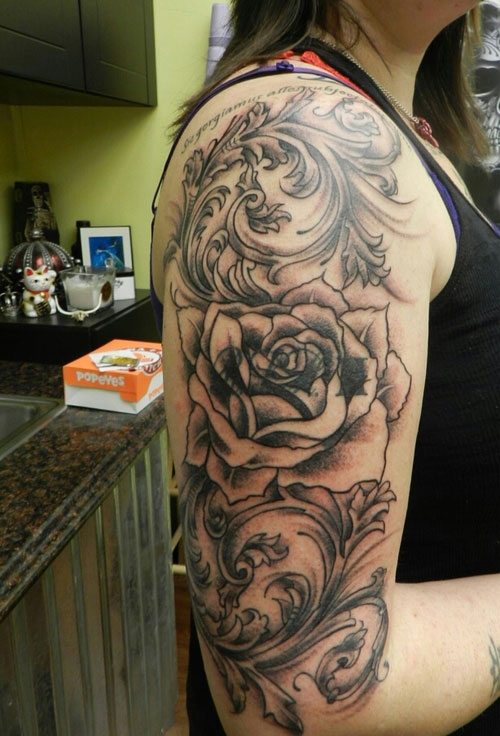 Greatest Tattoos  Designs  Rose  Half  Sleeve  Tattoos  for 