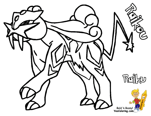 Coloring Drawings Pokemon Raikou