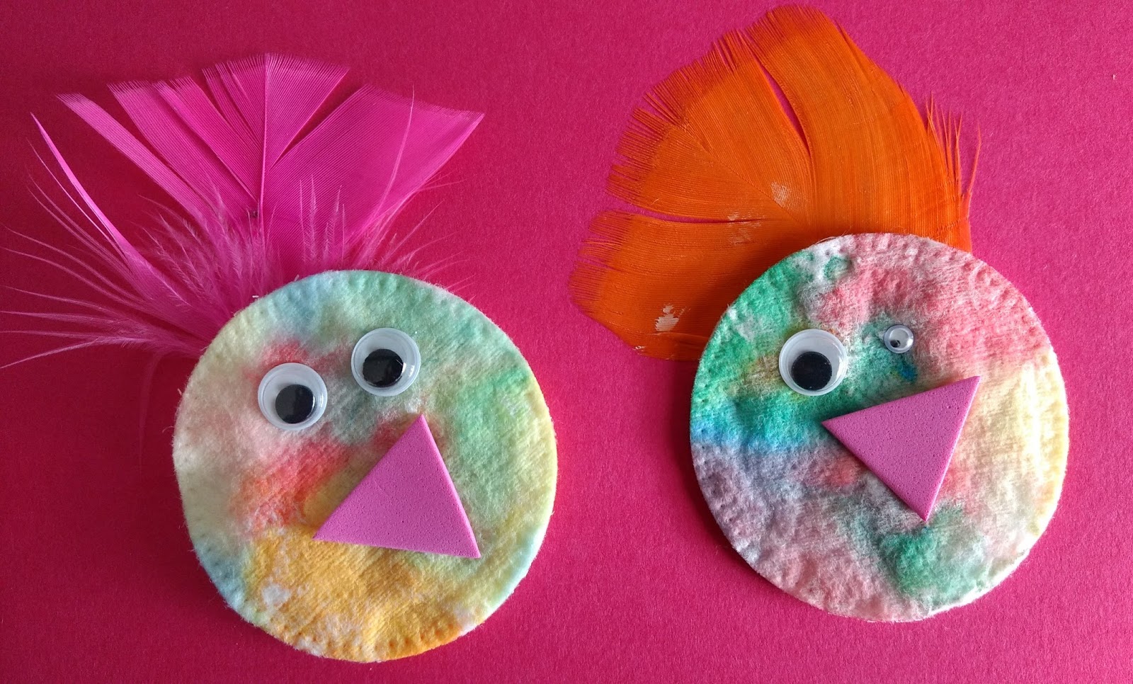 Crafting with Suzanne (& Jessica): Cotton Pad Birds