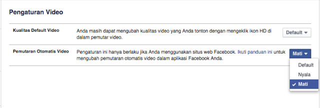Cara mematikan Fitur Autoplay Video Facebook