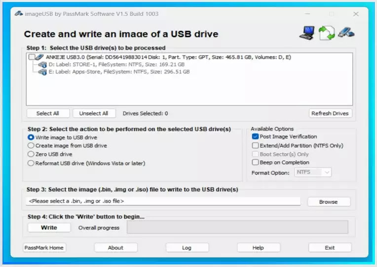 ImageUSB : Γράψτε εικόνες δίσκων σε πολλά USB Drives ταυτόχρονα