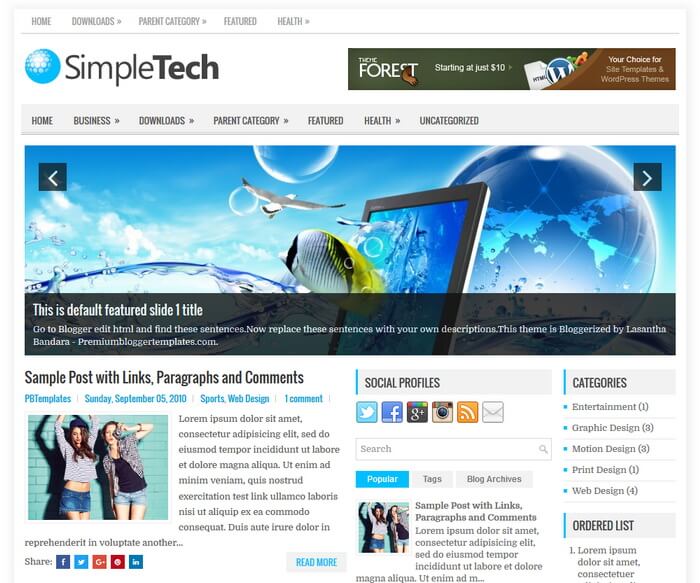 SimpleTech Blogger Template