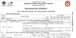 Government Nursing Job Vacancies BARC - 44900 Salary