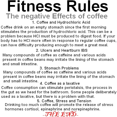 Fitness Rules, Rules, Fitness, The Negative Effects of coffee, Negative Effects of coffee, coffee, Health and Wellness, 