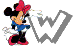 Alfabeto de Mickey y sus amigos con letras grises W.
