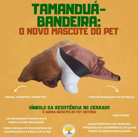 TAMANDUÁ-BANDEIRA: O NOVO MASCOTE DO PET HISTÓRIA