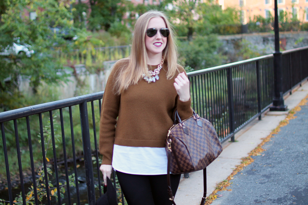 J.Crew Layered Sweater Toasted Acorn, Boston Blogger, Boston Style, Style-blueprint Blog, 