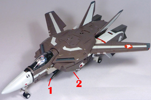 Super Dimension Fortress Macross The Masterpiece Collection YF-1R VF-1R Armament weapon position
