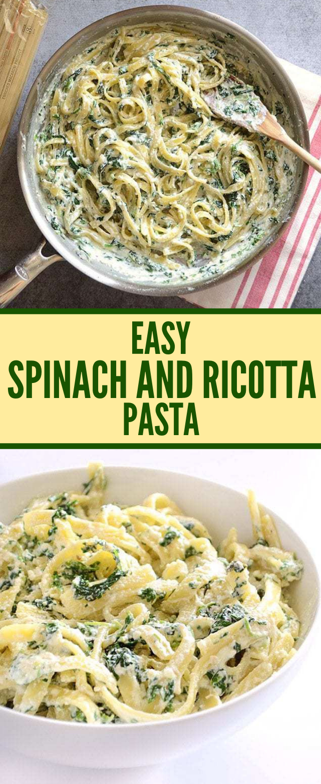 EASY SPINACH RICOTTA PASTA #vegetarian #garlic