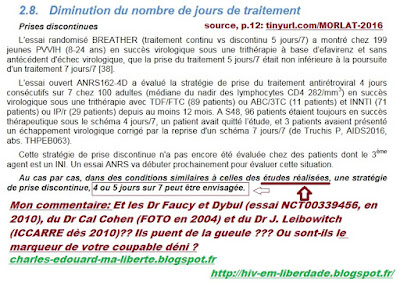 ICCARRE rapport philippe Morlat 2016 2017 allègement ANRS recommandations