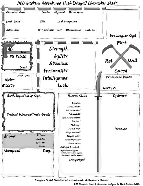 Dungeon Crawl Classics Eastern Adventures Thief Character Generator