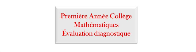 Première Année Collège Mathématiques Évaluation diagnostique