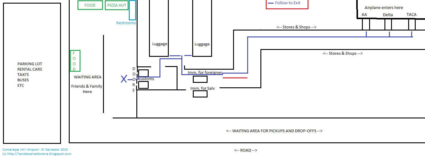 san salvador airport map