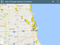 Map of Chicago Honorary Consulates