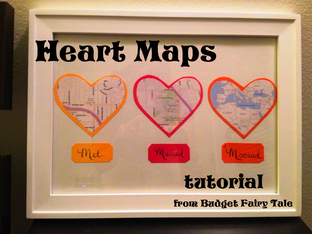  First  Anniversary  Gift  Map Hearts Display Tutorial and 