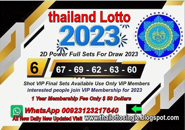 Thai Lotto 2D Lucky Numbers For 2023/Single Digit 6