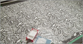 painted & stencilled floor - paisley pattern