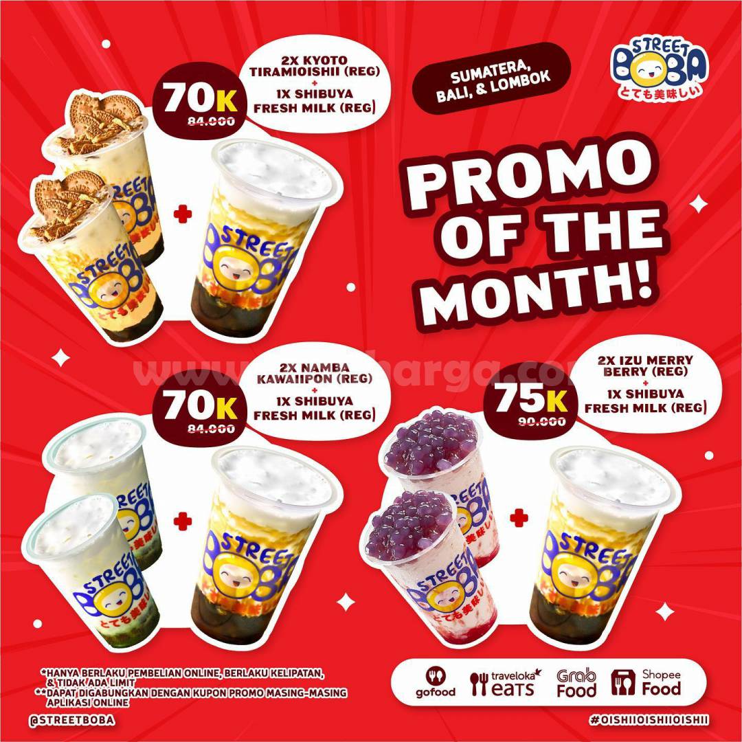 STREET BOBA PROMO OF THE MONTH – Harga mulai Rp 64.000