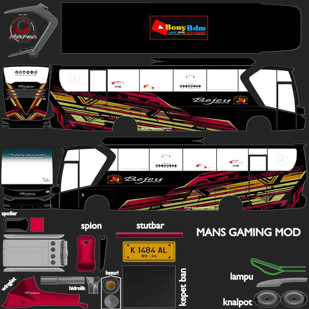 livery bus srikandi shd rombak sr1