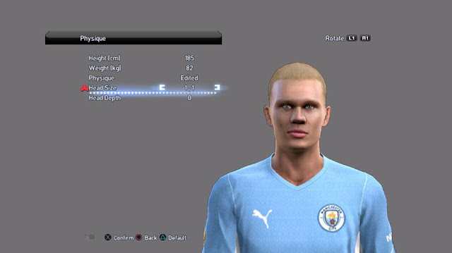 Erling Haaland Face (Manchester City) For PES 2013
