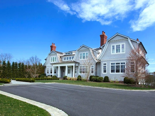 Exterior of a mansion in the Hamptons-Water Mill estate