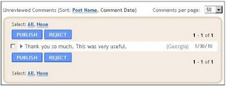 Moderate comments on blogger