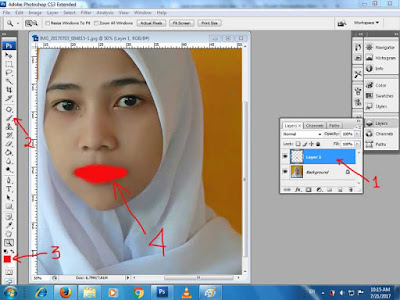 Cara Mudah Memerahkan Bibir Menggunakan Adobe Photoshop