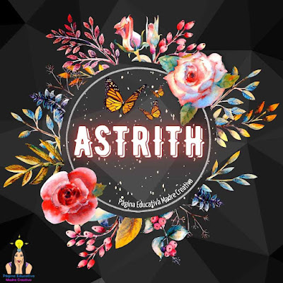 Solapín Nombre Astrith en círculo de rosas gratis