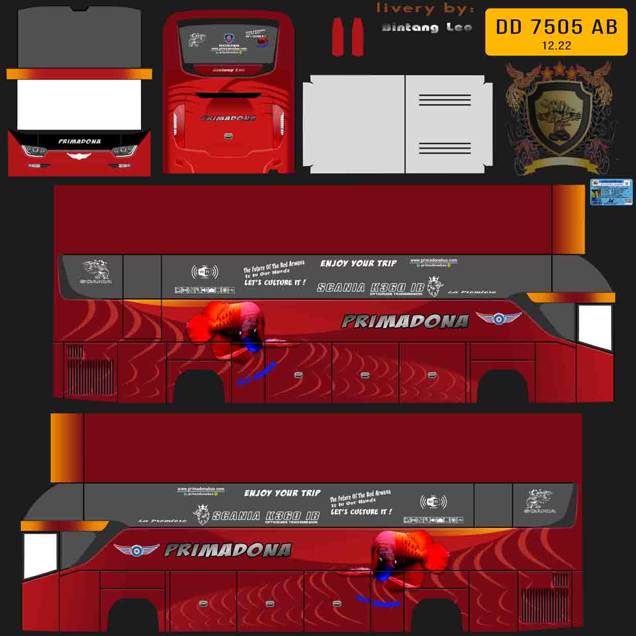 livery bussid primadona double decker