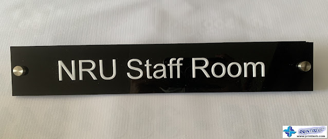 Acrylic Room Signage With Stainless Bolts