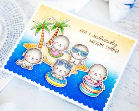 Sunny Studio Stamps: Sealiously Sweet Tropical Scenes Summer Themed Cards by Keeway Tsao