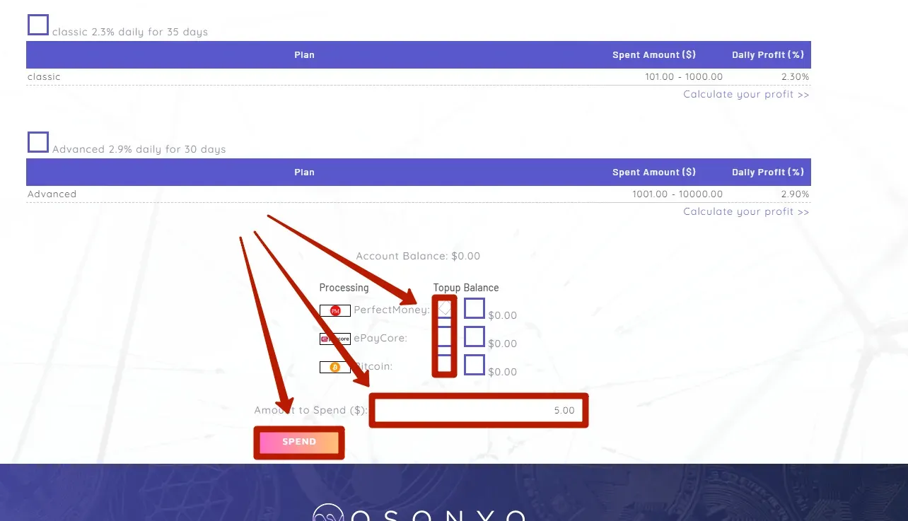 Пополнение баланса в Osonyo Trade 2