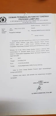 Surat RDP Pansel Sekdaprov Lampung Diduga Palsu