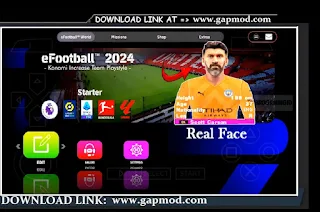PES Final Version PPSSPP Mod eFootball 2024 New Transfer Best Graphics Real Faces English Version