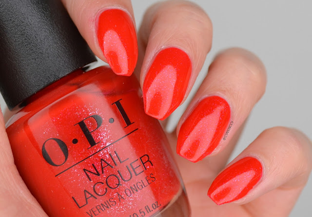 OPI Left Your Texts On Red Swatch