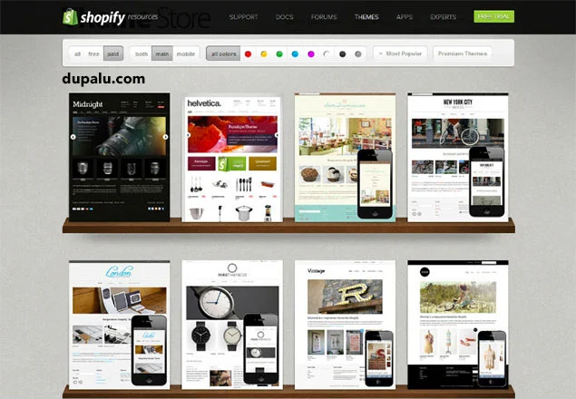 Plantillas Shopify. Dupalu.com