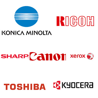 Canon, Konica Minolta, Xerox, Ricoh, Sharp, Kyocera, Toshiba