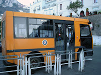 The orange bus to Anacapri