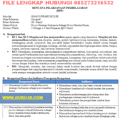 GAMBAR RPP GEOGRAFI REVISI 2018