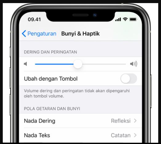 atur soun duntuk ubah nada dering di iphone