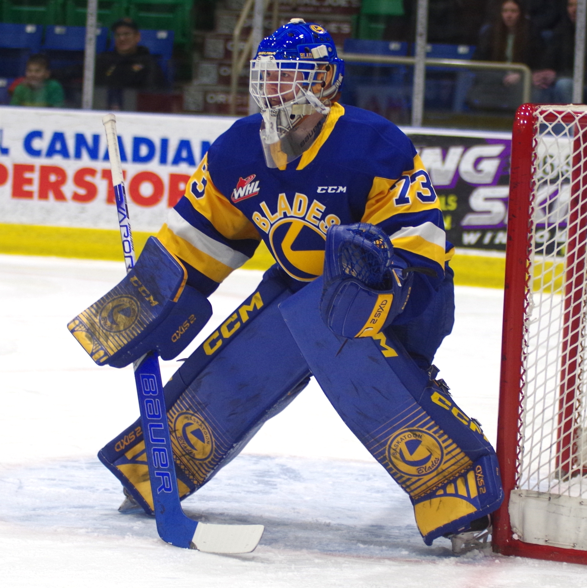 Saskatoon Blades goalie Nolan Maier during WHL (Western Hockey