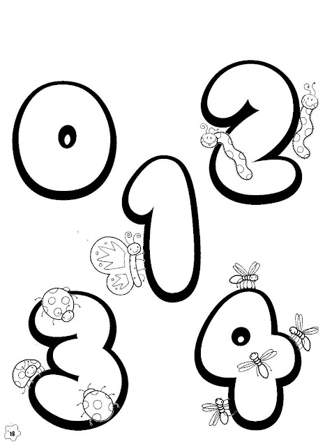 Dibujos de numeros para imprimir y colorear