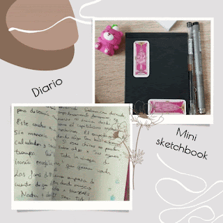Imagen de mi sketchbook y mi diario
