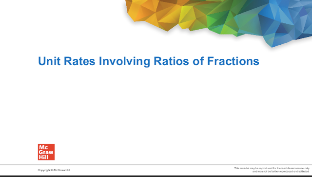 حل درس Unit Rates Involving Ratios of Fractions الرياضيات المتكاملة الصف السابع