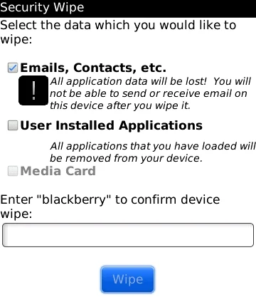 Protecting Your BlackBerry Smartphone with Security Wipe