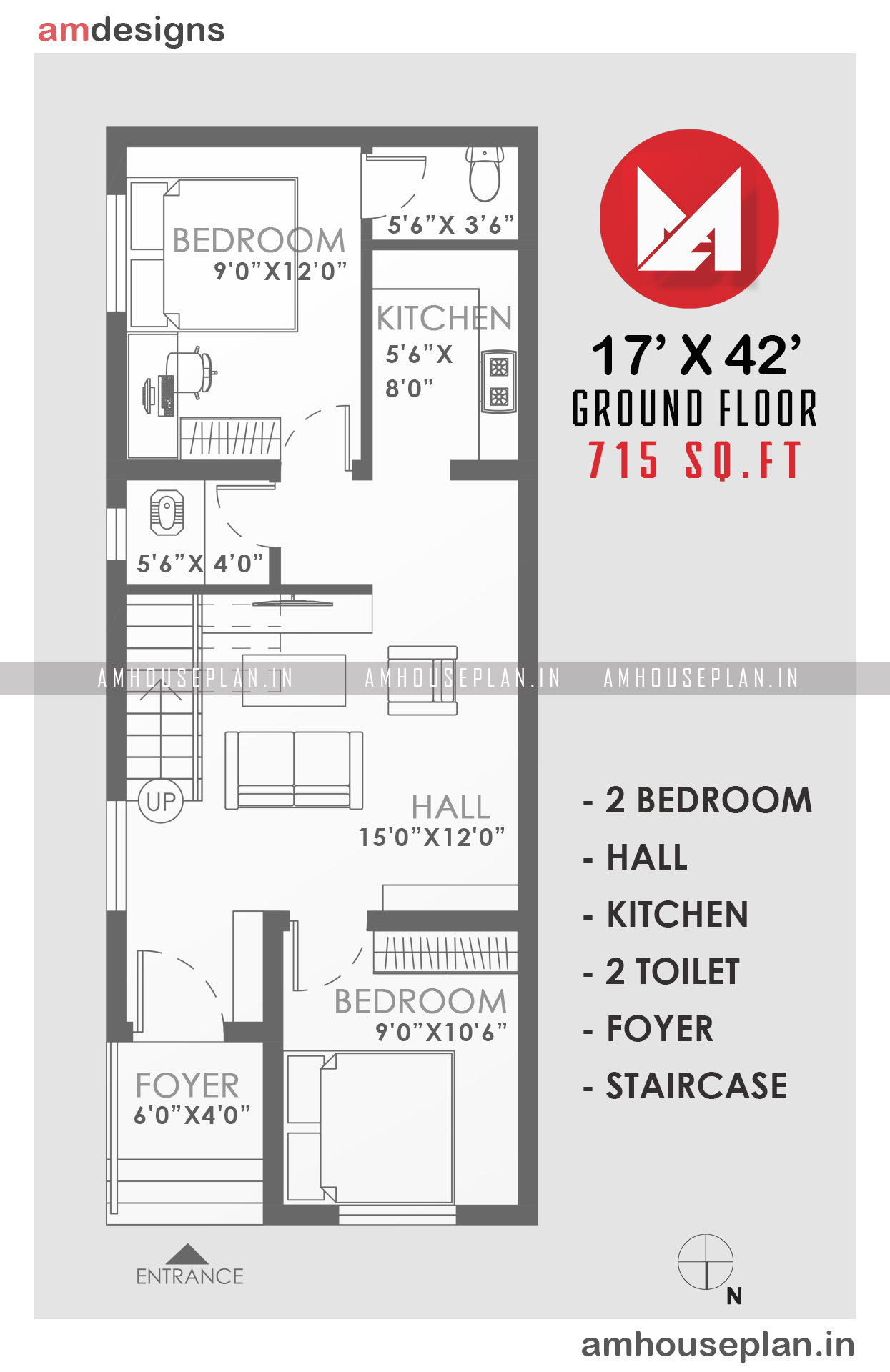 17 x 42 Latest House Plan