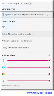 Windows 11 Volume Mixer Quick Setting