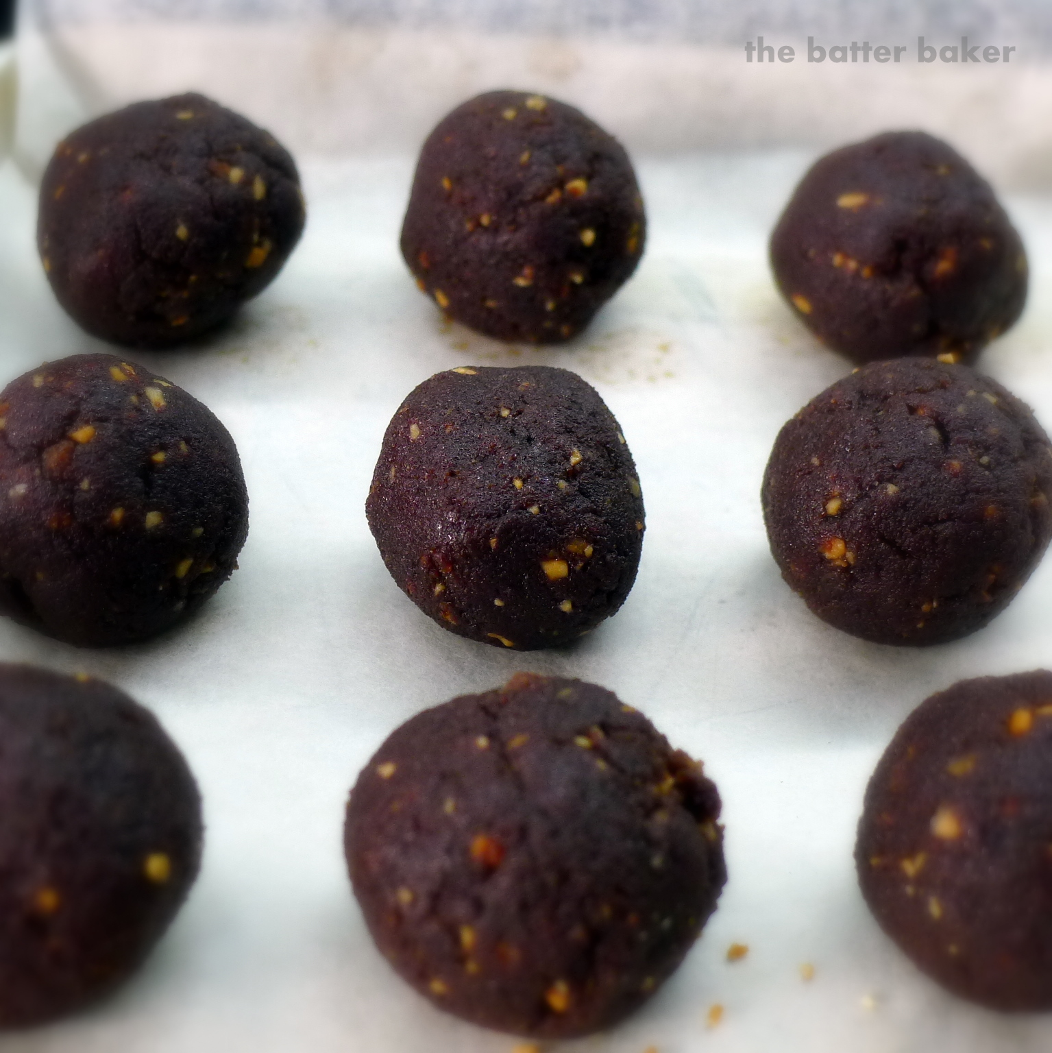 Making the truffles: